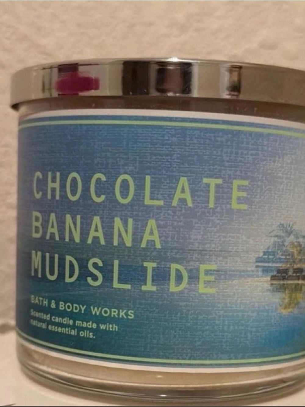 Bath & Body Works Chocolate Banana Mudslide Scented Candle - Blue & Lime